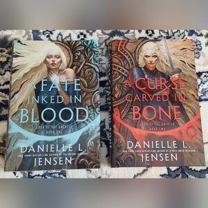 A Fate Inked in Blood and A Curse Carved in Bone Hardcover Books (1st Editions)